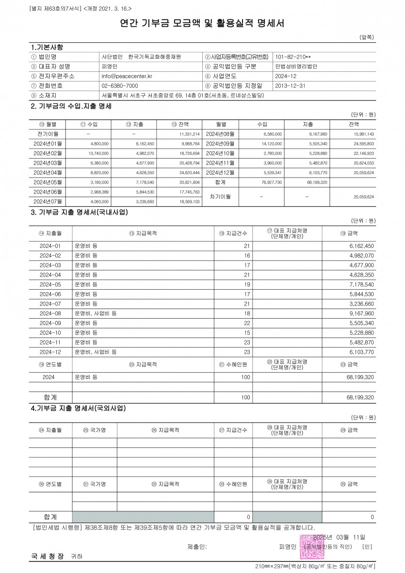 사)한국기독교화해중재원 / 자료실